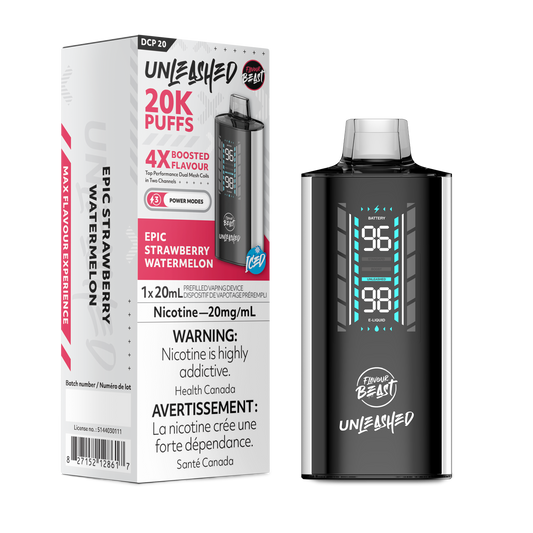 Flavour Beast Unleashed 20K Epic Strawberry Watermelon Iced 20mg disposable (Provincial)