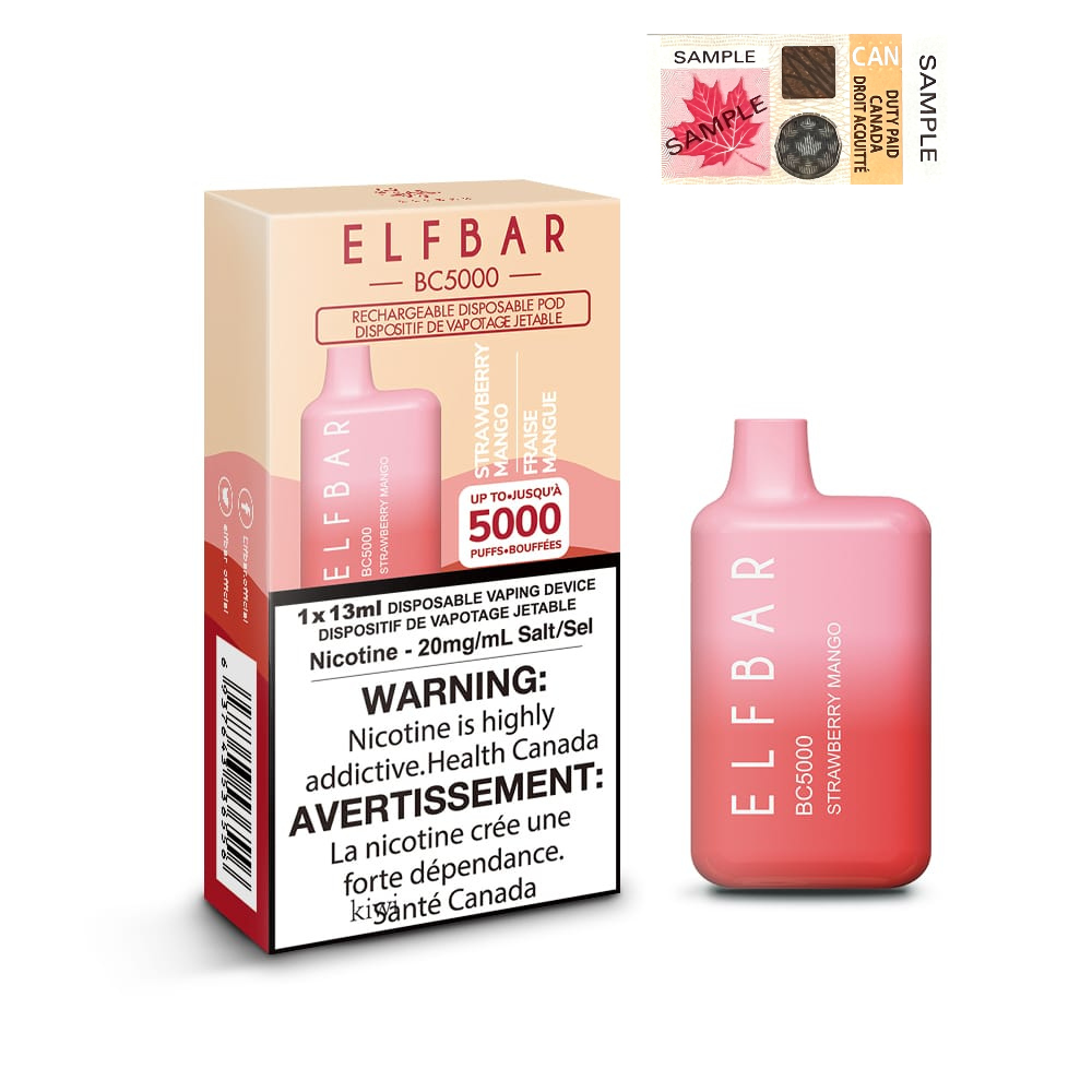 Elf Bar BC5000 Strawberry Mango 20mg/mL disposable
