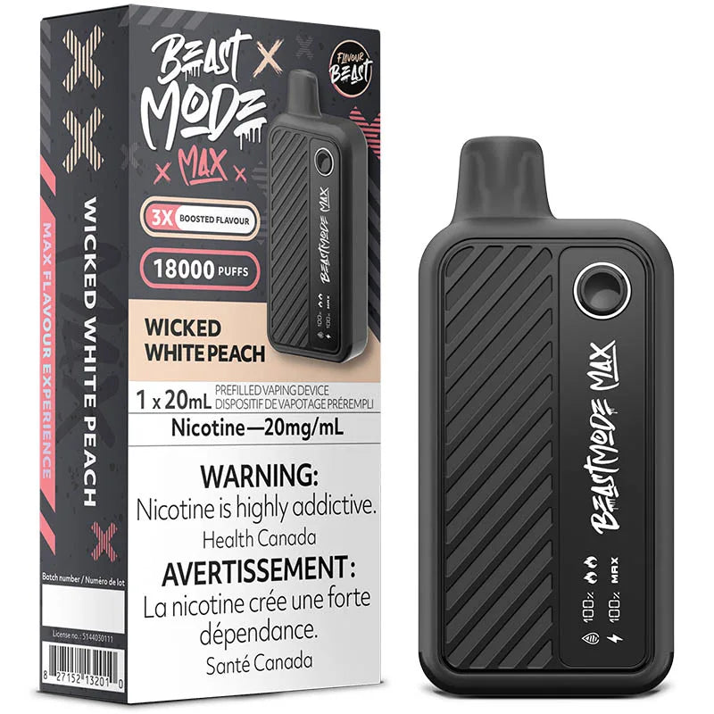 Flavour Beast Mode Max 18k Wicked White Peach 20mg disposable (Provincial)