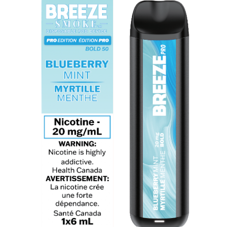 Breeze Pro Synthetic 50 2000 Blueberry Mint 20mg/mL disposable (Provincial)