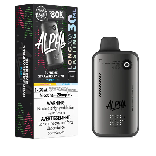 Flavour Beast Alpha 80K Supreme Strawberry Kiwi Iced 20mg disposable (Provincial)