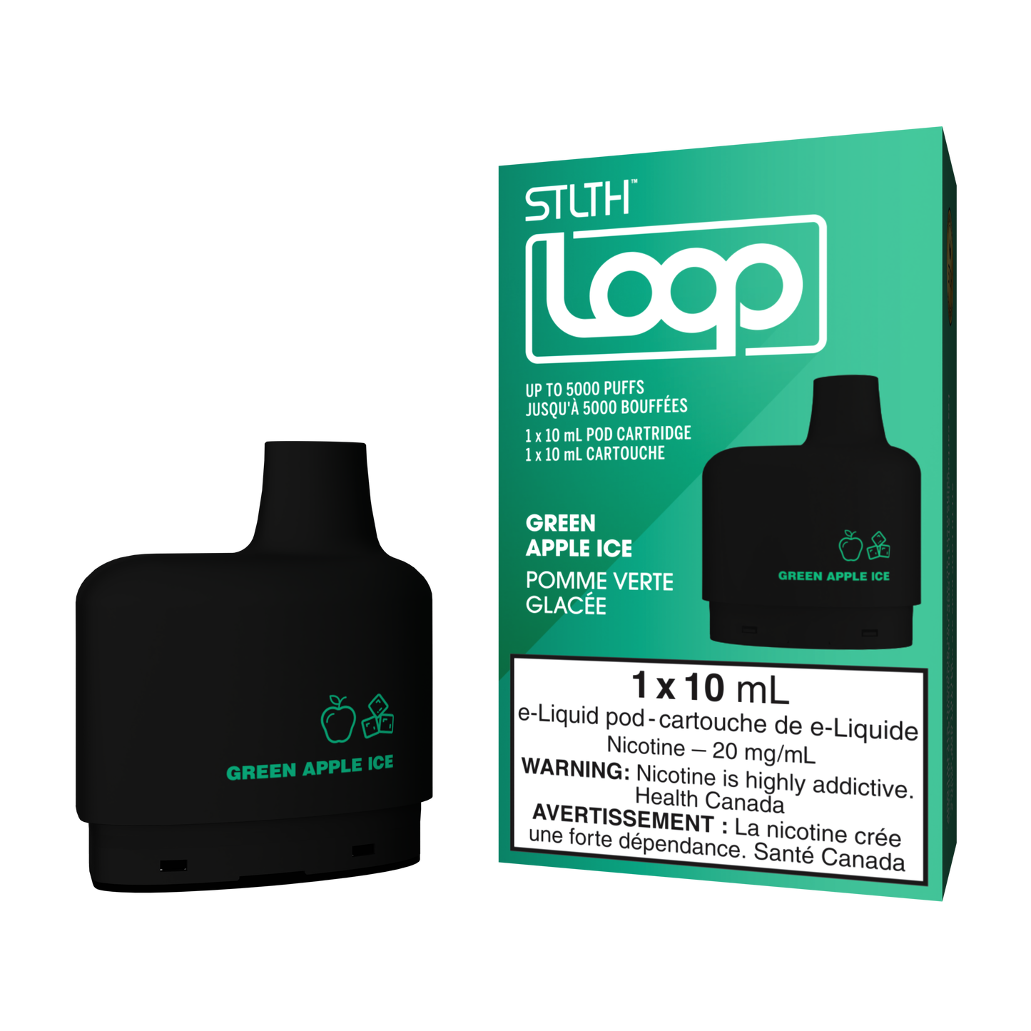 Stlth Loop Pod 5K Green Apple Ice 20mg - 10ml