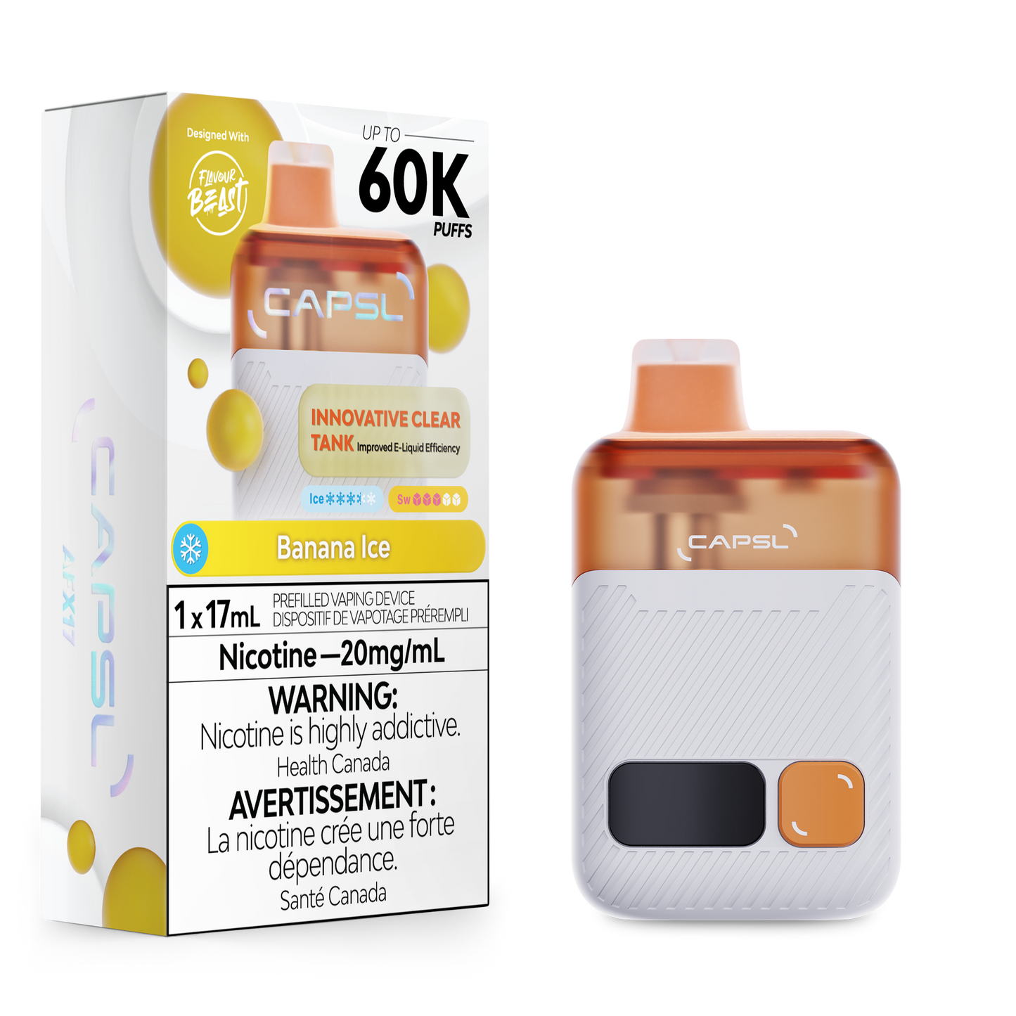 Capsl 60k Banana Ice 20mg/ml Disposable (Provincial)