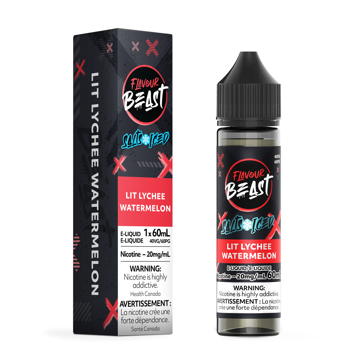 Flavour Beast E-Liquid Lit Lychee Watermelon Iced 20mg - 60ml (Provincial)