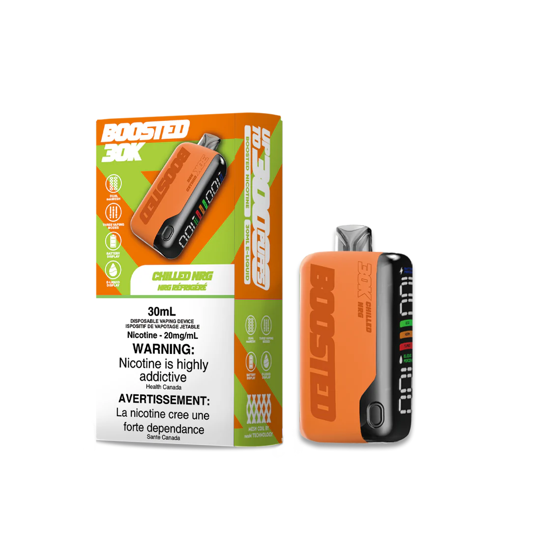 Boosted 30K Chilled NRG Disposable Vape 20mg/ml (Provincial)