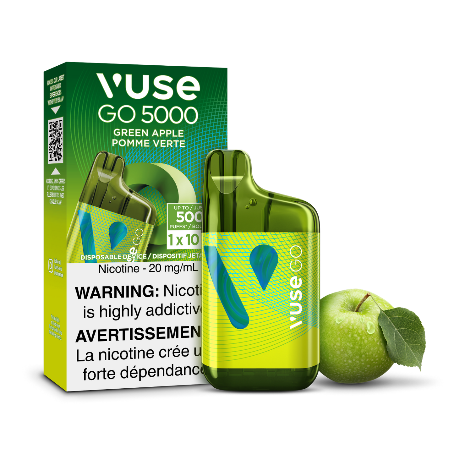 Vuse Go 5000 Green Apple 20mg/ml disposable (Provincial)
