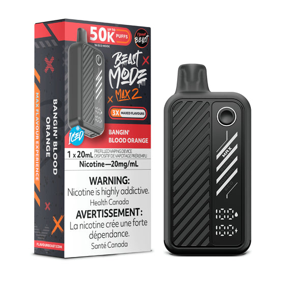 Flavour Beast Mode Max2 50k Bangin’ Blood Orange Iced 20mg disposable ( Provincial)
