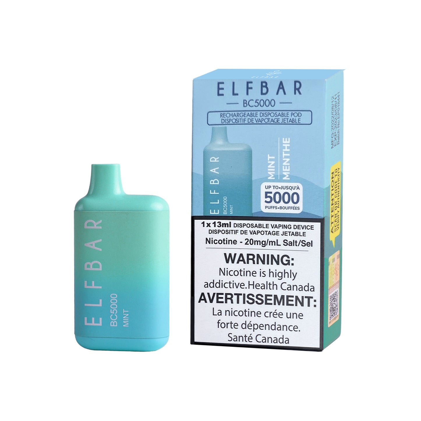 Elf Bar BC5000 Mint 20mg/mL disposable