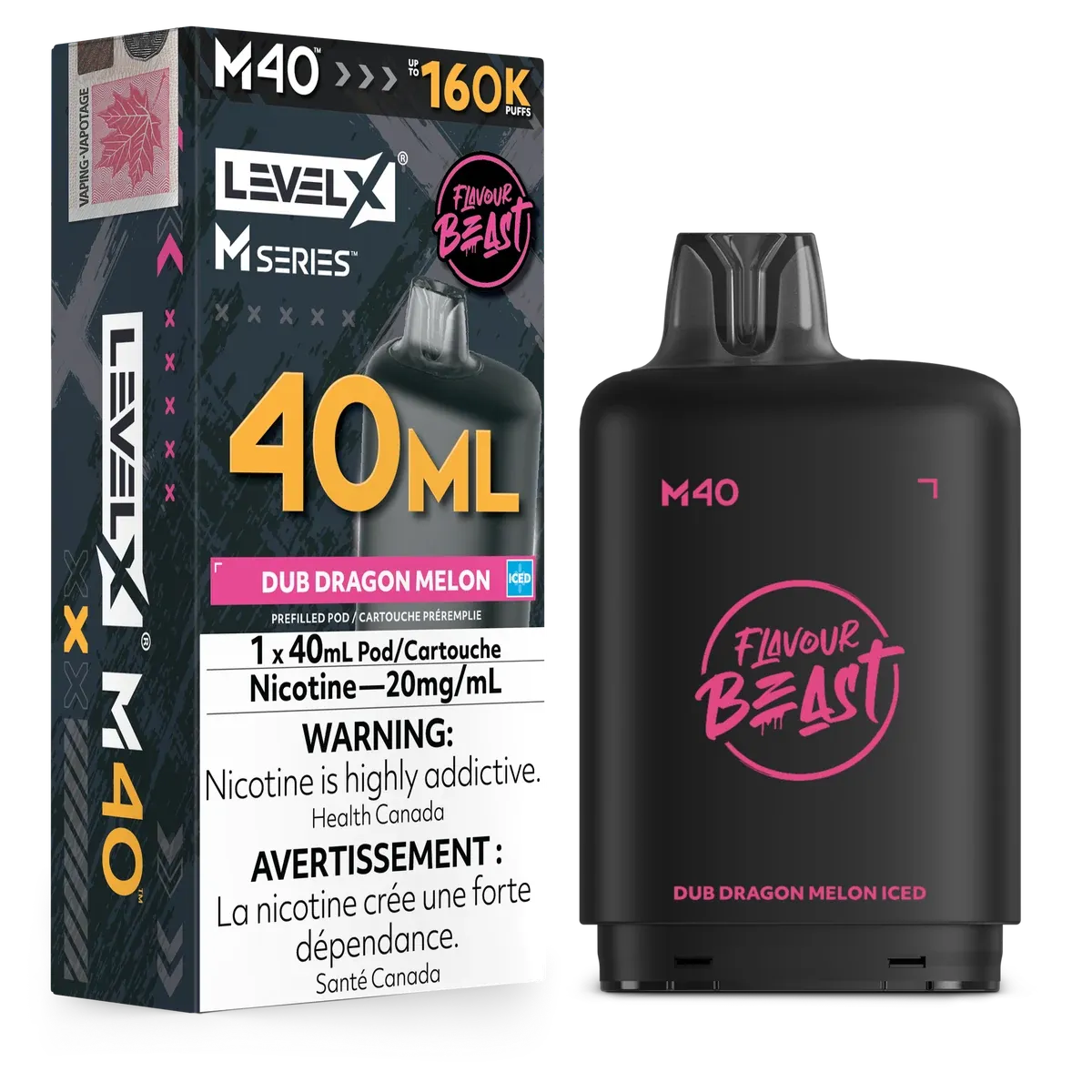 Flavour Beast Level X M series 160k pod Dub Dragon Melon Iced 20mg (Provincial)