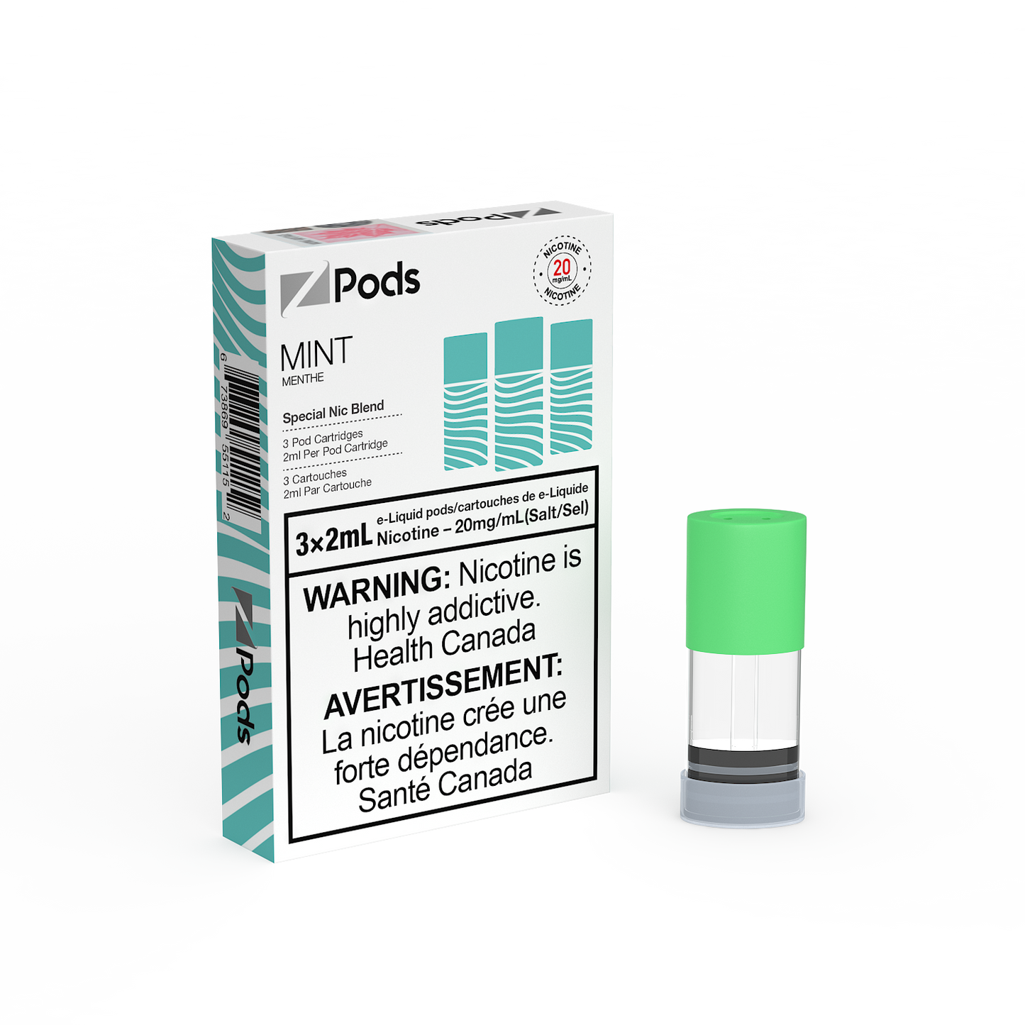 Zpods Mint 20mg/ml (Provincial)
