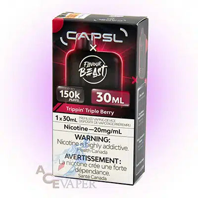 Capsl x Flavour Beast 150k Trippin’ Triple Berry 20mg/30ml Disposable (Provincial)