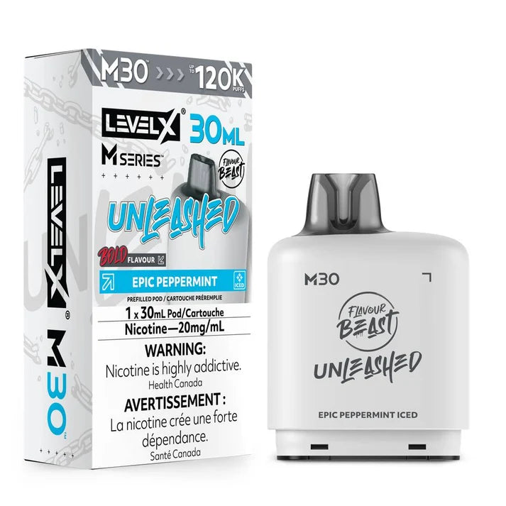 Levelx M Series Pod 120k Unleashed Epic Peppermint Iced 20mg/30ml (Provincial)