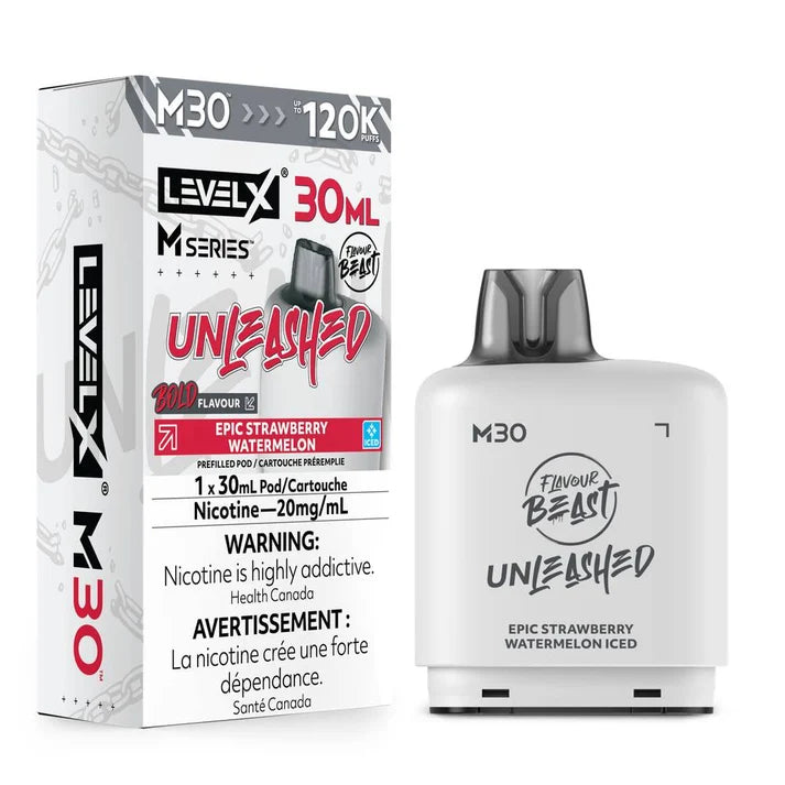 Levelx M Series Pod 120k Unleashed Epic Strawberry Watermelon Iced 20mg/30ml (Provincial)