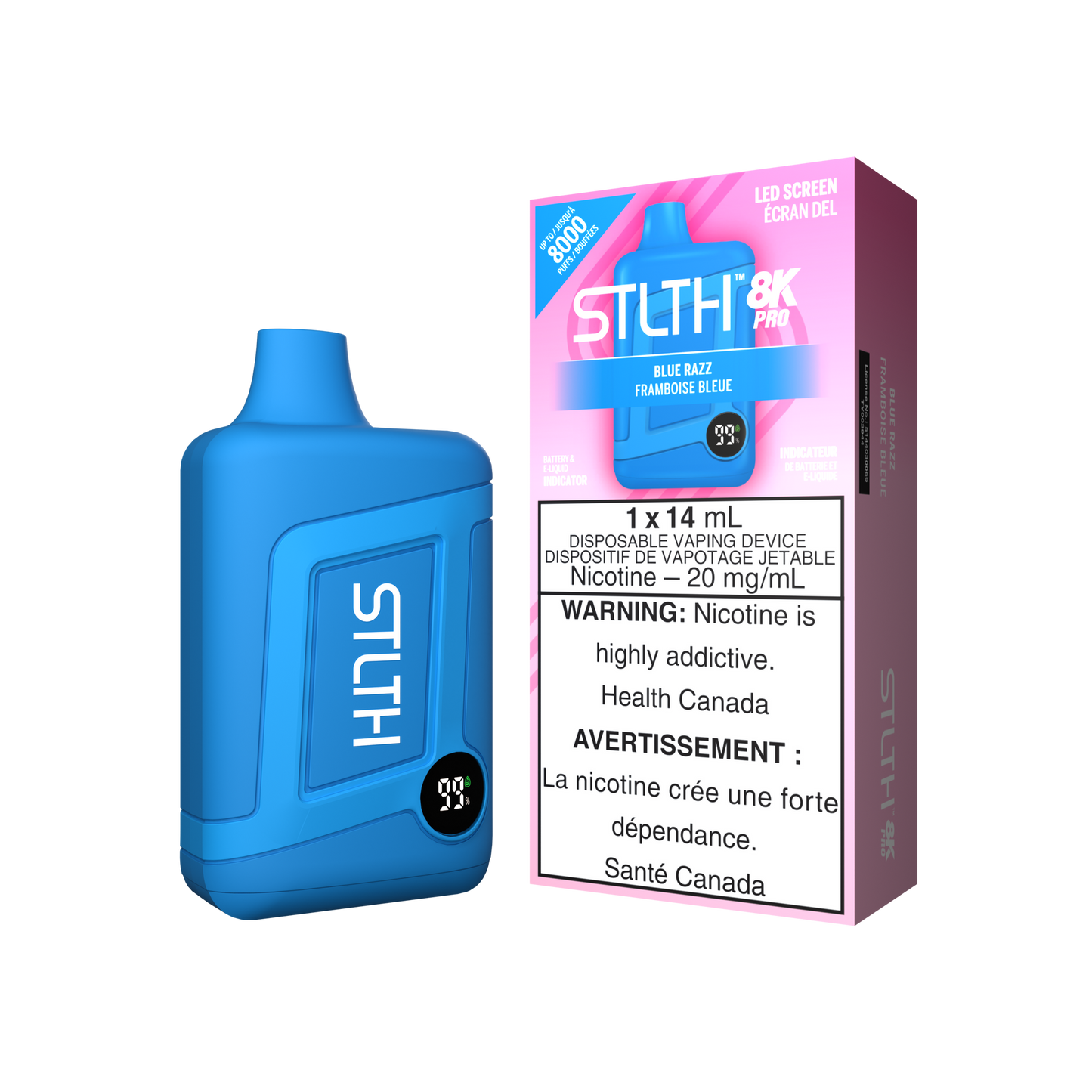 Stlth 8KPro Blue Razz 20mg disposable (Provincial)