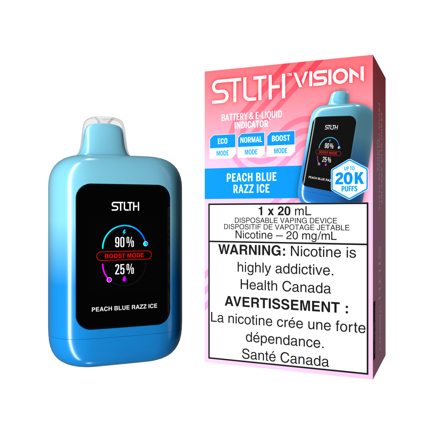 Stlth Vision 20K Peach Blue Razz Ice 20mg/ml disposable