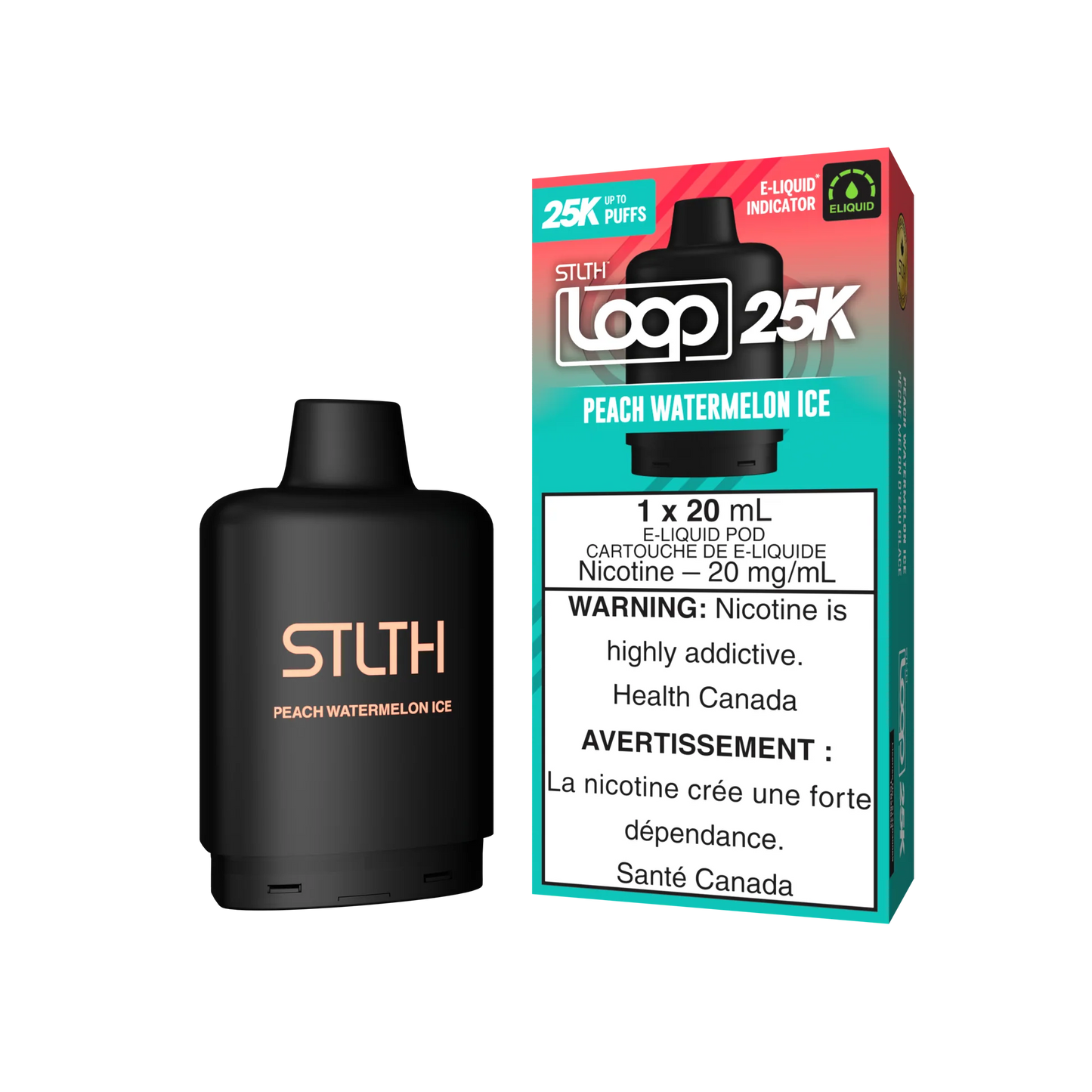 Stlth Loop Pod 25K Peach Watermelon Ice 20mg - 20ml (Provincial)