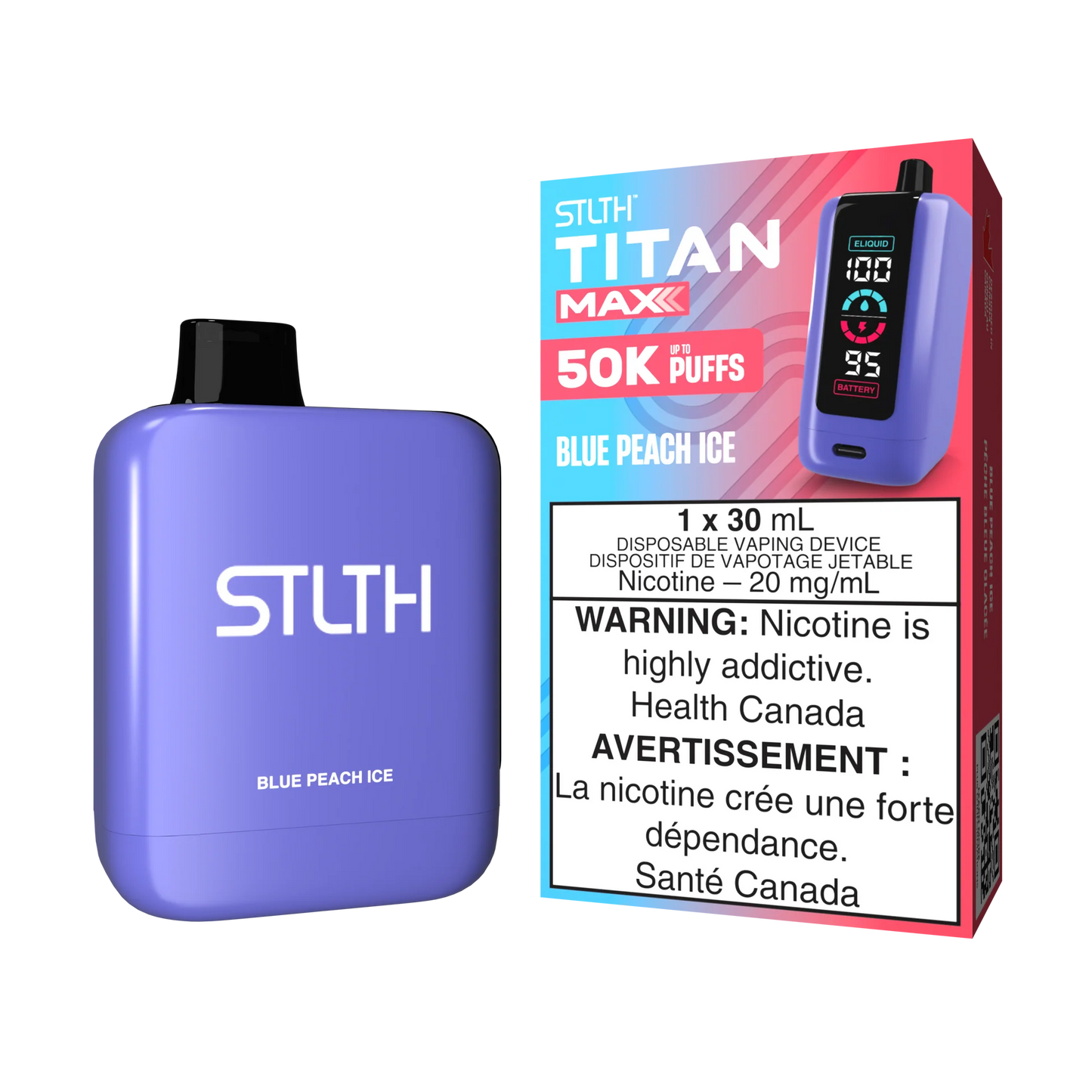 STLTH Titan Max 50K Blue Peach Ice Disposable 20mg/mL (Provincial)
