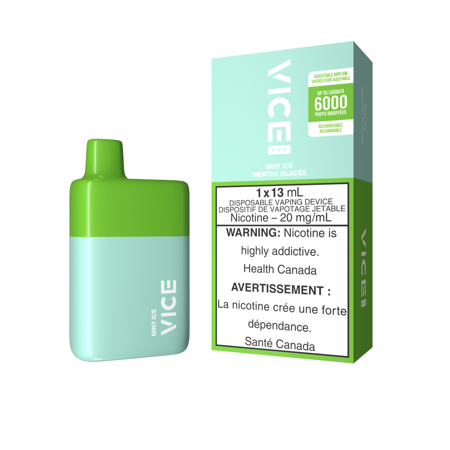 Vice Box 6000 Mint Ice 20mg/mL disposable (Provincial)