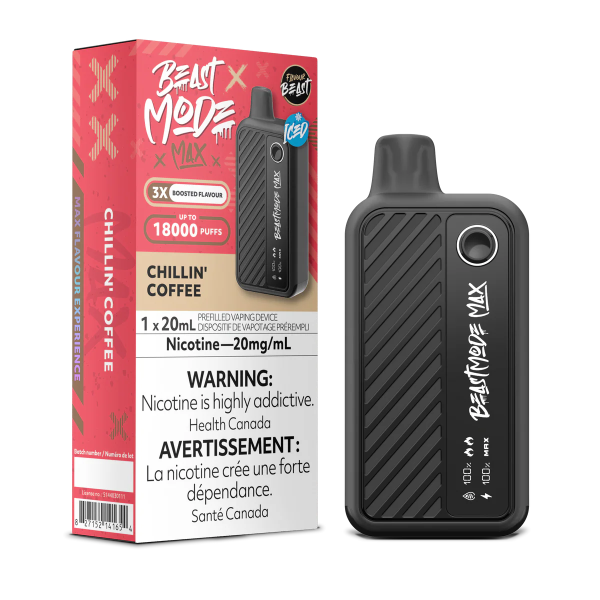 Flavour Beast Mode Max 18k Chillin’ Coffee 20mg disposable (Provincial)