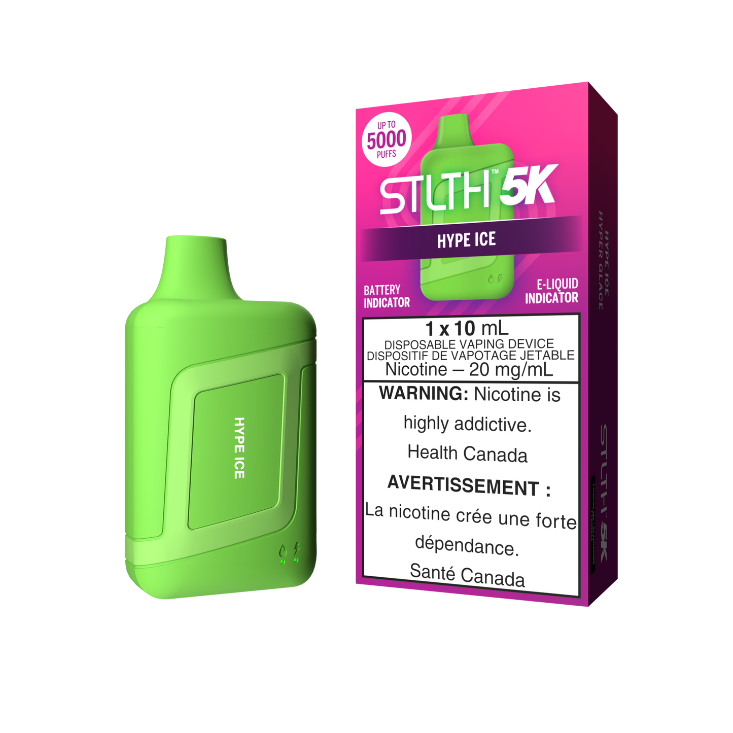 Stlth 5k Hype Ice 20mg/mL disposable (Provincial)