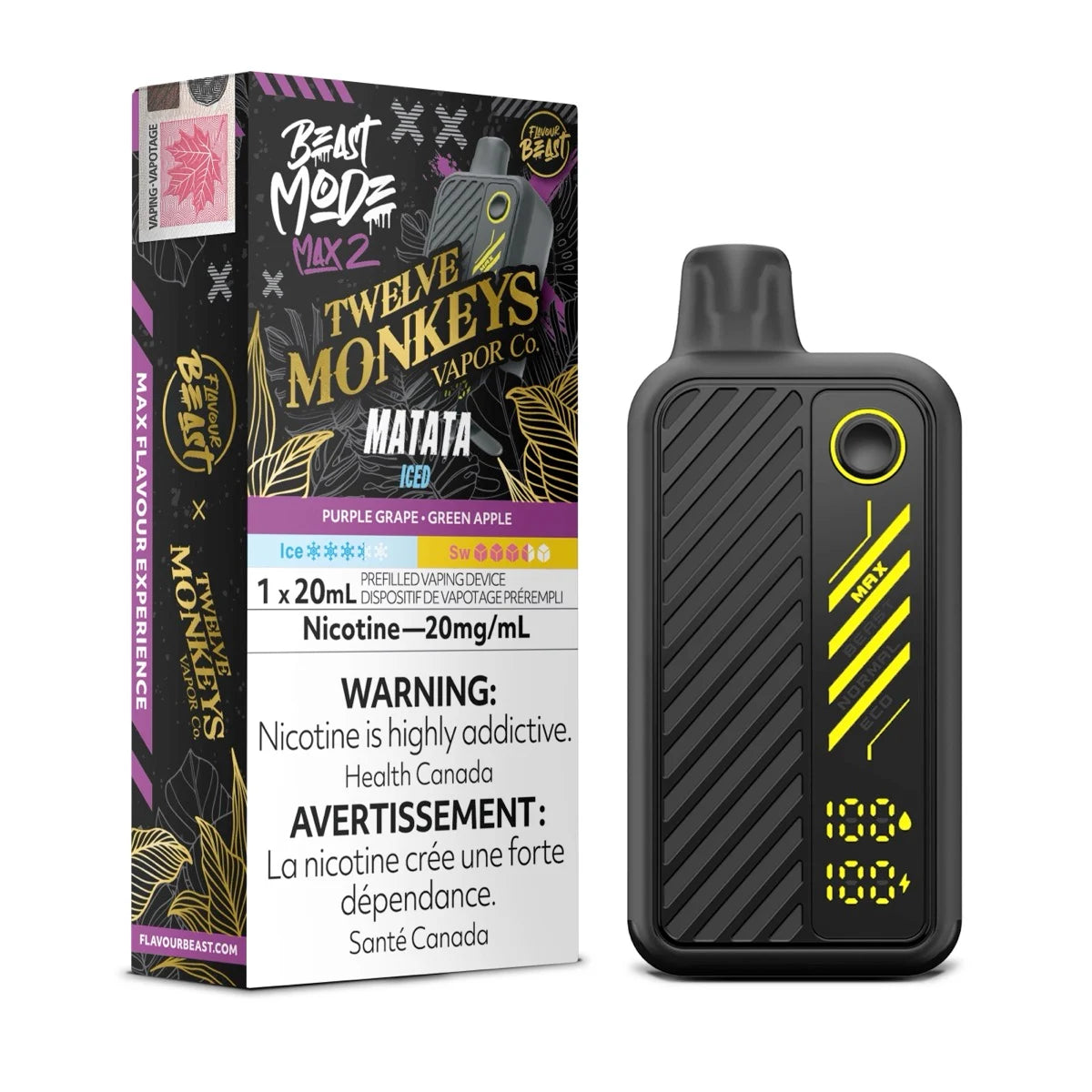 Flavour Beast Mode Max2 50k Matata Iced by Twelve Monkeys 20mg (Provincial)