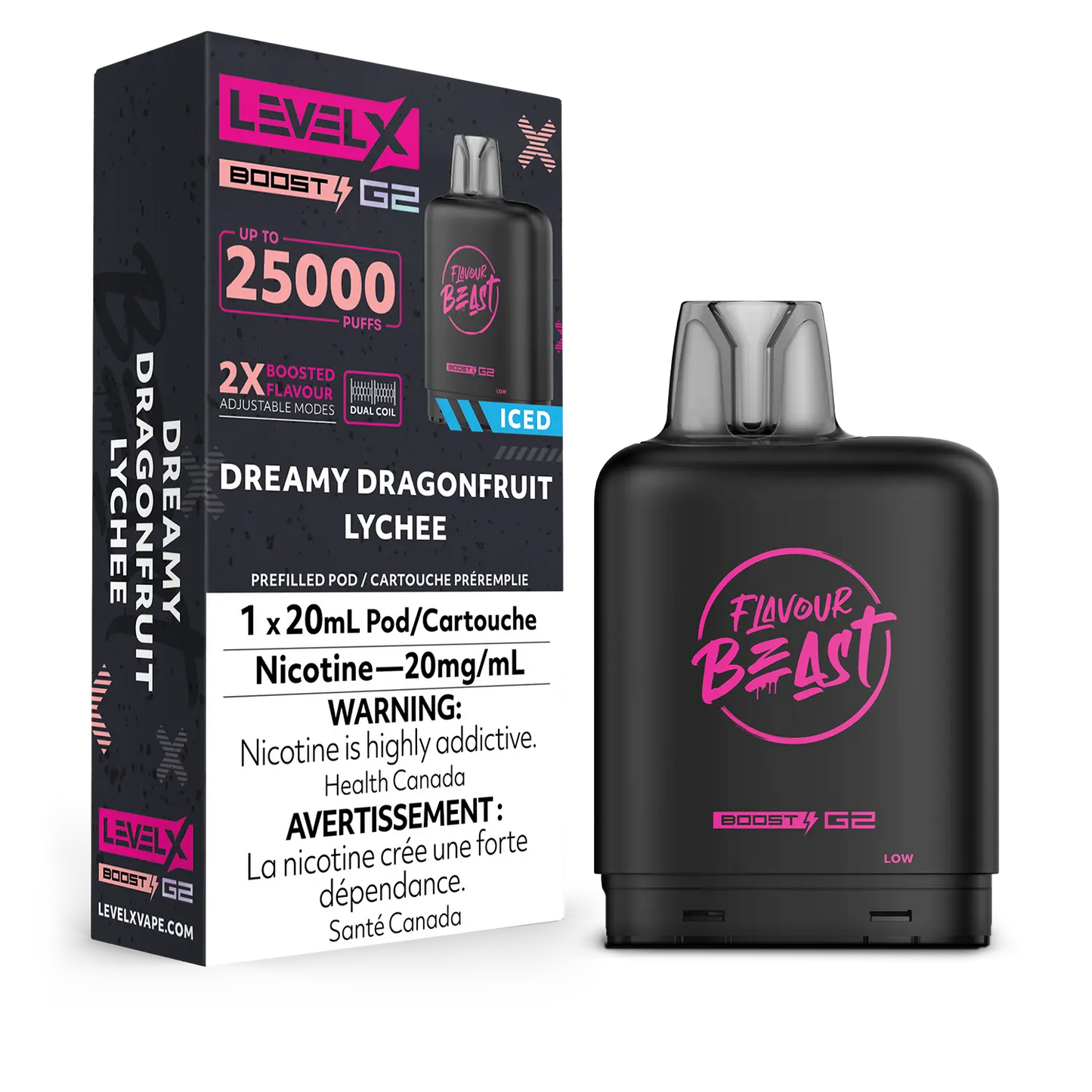 Flavour Beast LevelX Boost Pod G2 25K Dreamy Dragonfruit Lychee Iced 20mg (Provincial)