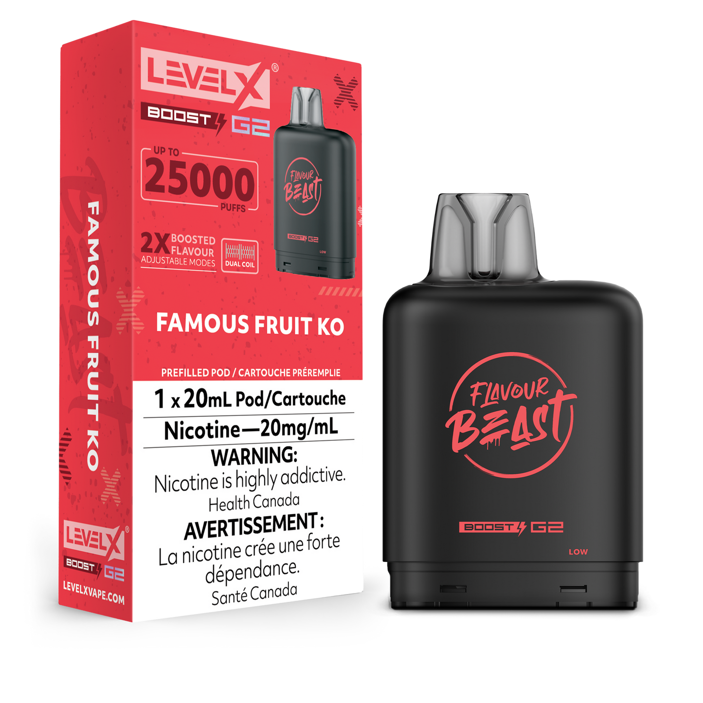 Flavour Beast LevelX Boost Pod G2 25K Famous Fruit KO 20mg (Provincial)