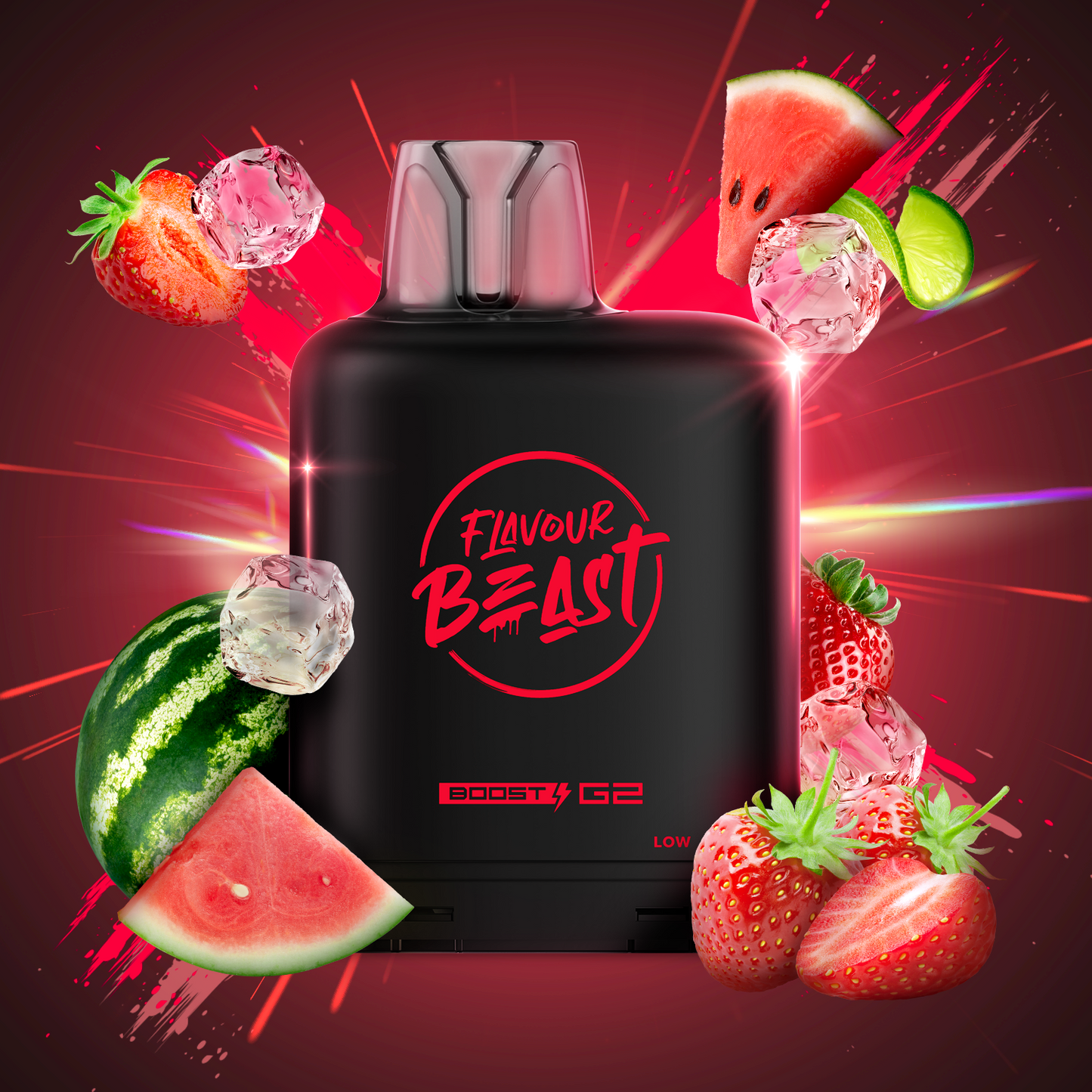 Flavour Beast LevelX Boost Pod G2 25K Savage Strawberry Watermelon Iced 20mg (Provincial)