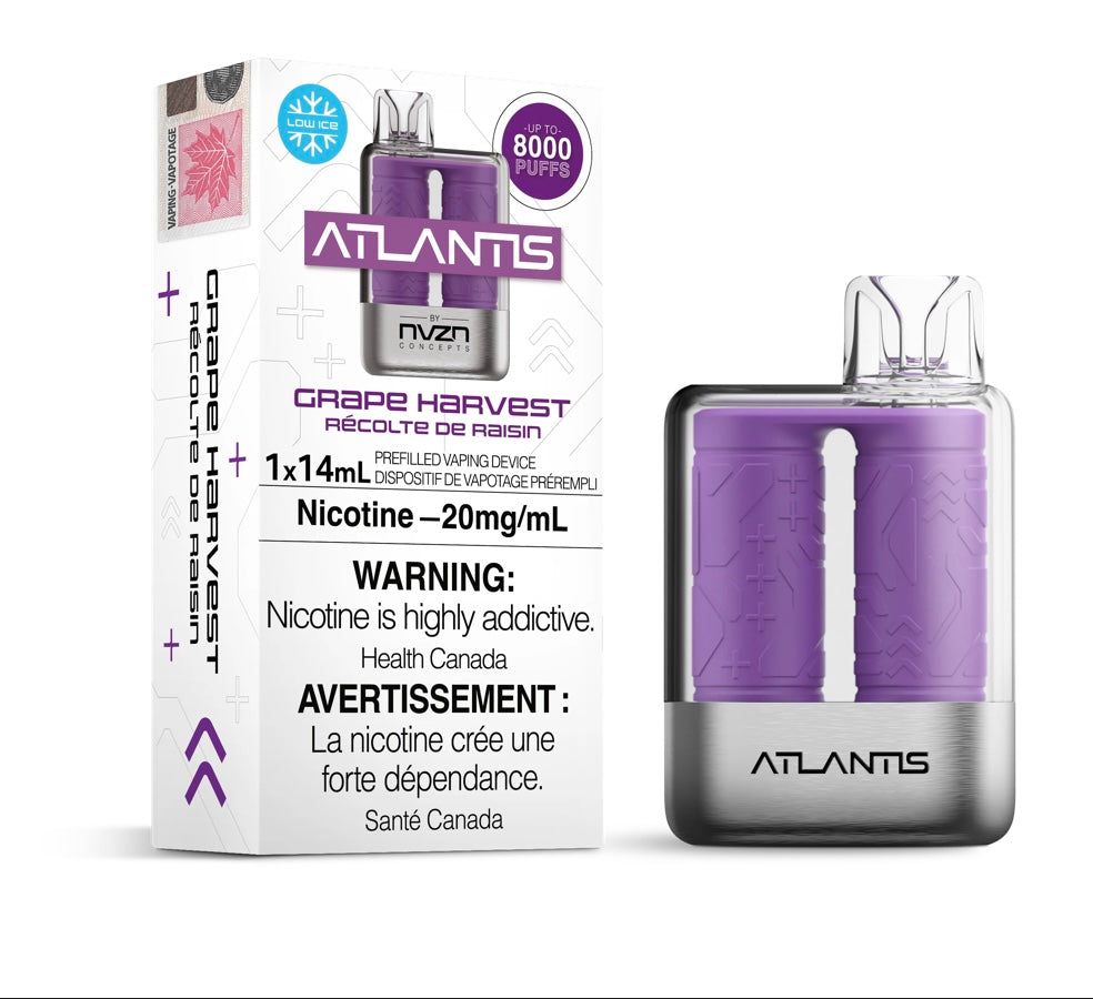 Atlantis By NZVN 8000 Grape Harvest 20mg disposable (Provincial)