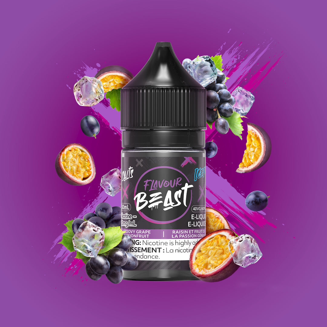 Flavour Beast E-Liquid Groovy Grape Passionfruit Iced 10mg - 30ml (Provincial)