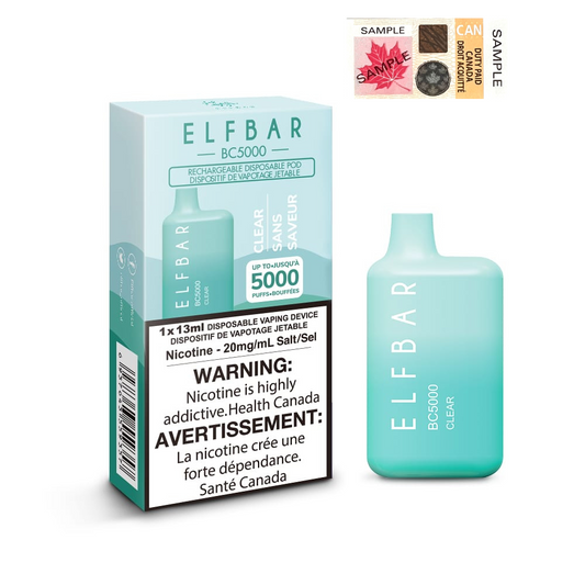 Elf Bar BC5000 Clear 20mg/mL disposable