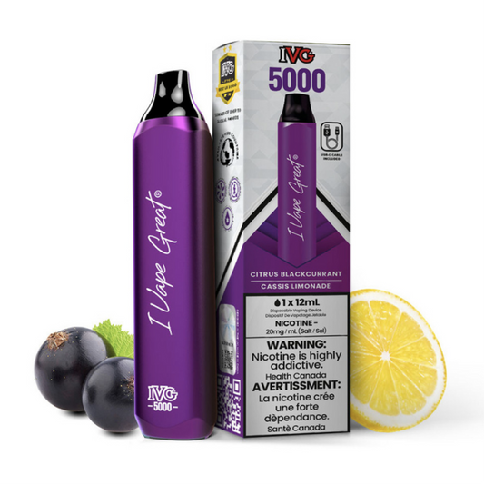 Ivg 5000 Citrus Blackcurrant 20mg/mL disposable