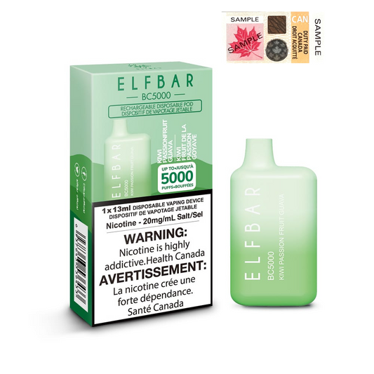 Elf Bar BC5000 Kiwi Passionfruit Guava 20mg/mL disposable