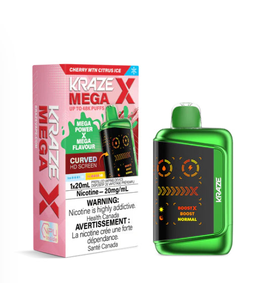 Kraze Mega X 48K Cherry Mtn Citrus Ice 20mg Disposable (Provincial)