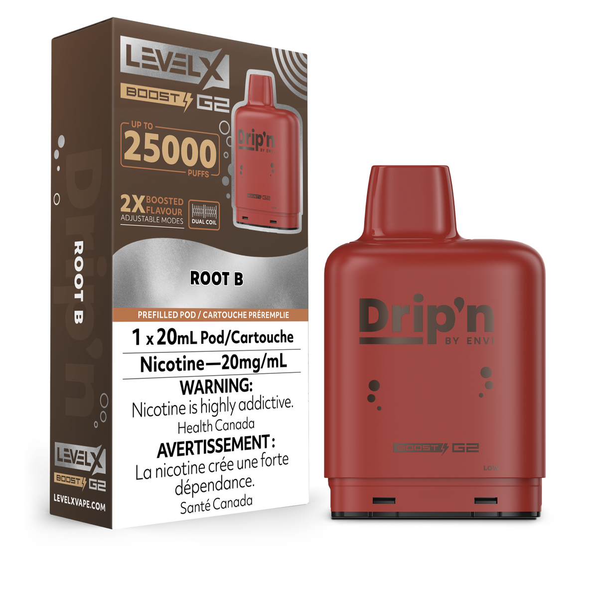 Drip’n LevelX Boost G2 25K Pod Root B 20mg (Provincial) {4A}