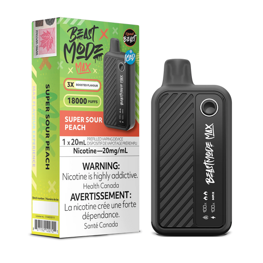 Flavour Beast Mode Max 18k Super Sour Peach Iced 20mg disposable (Provincial)
