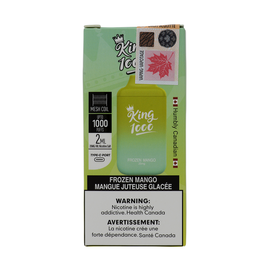 King vape 6000 Frozen Mango 0mg/ml disposable vape (Provincial)