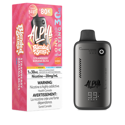 Flavour Beast Alpha 80K Blended Series Strawberry Banana Bliss Iced 20mg disposable (Provincial)