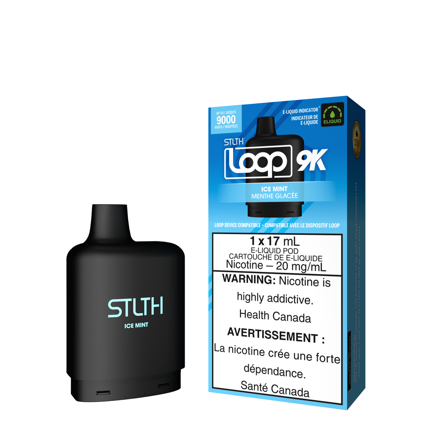 Stlth Loop Pod 9K Ice mint 20mg - 17ml