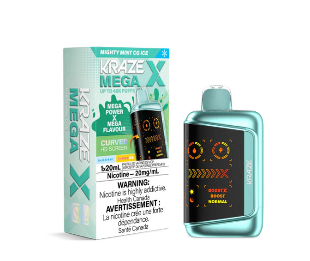 Kraze Mega X 48K Mighty Mint CG Ice 20mg Disposable (Provincial)