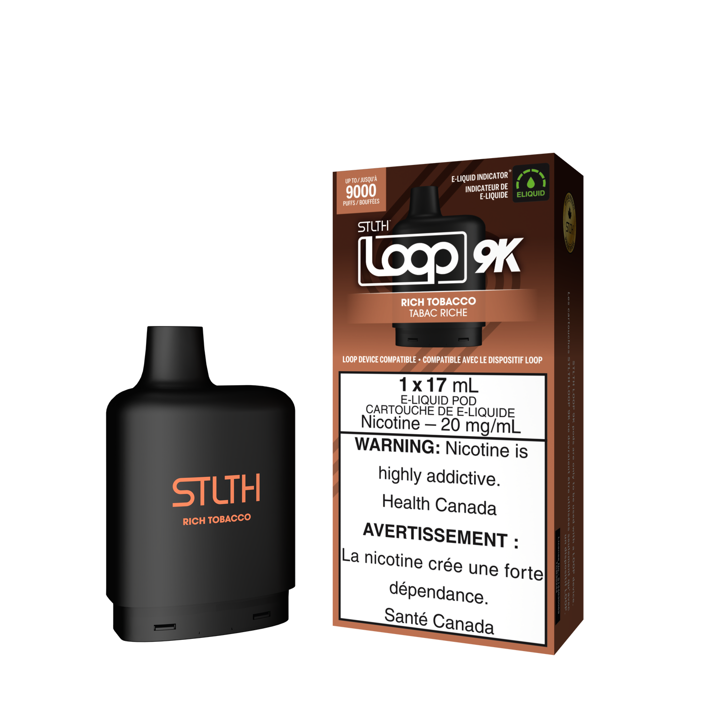 Stlth Loop pod 9K Rich Tobacco 20mg - 17ml