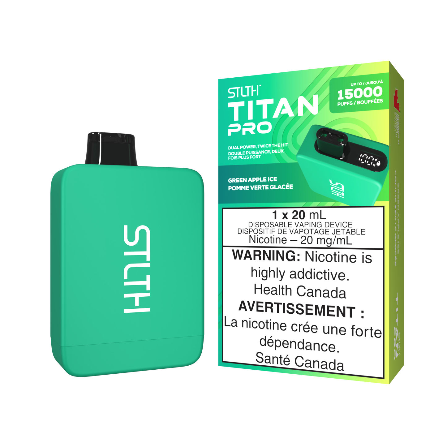 STLTH Titan Pro 15K Green Apple Ice Disposable (Provincial)