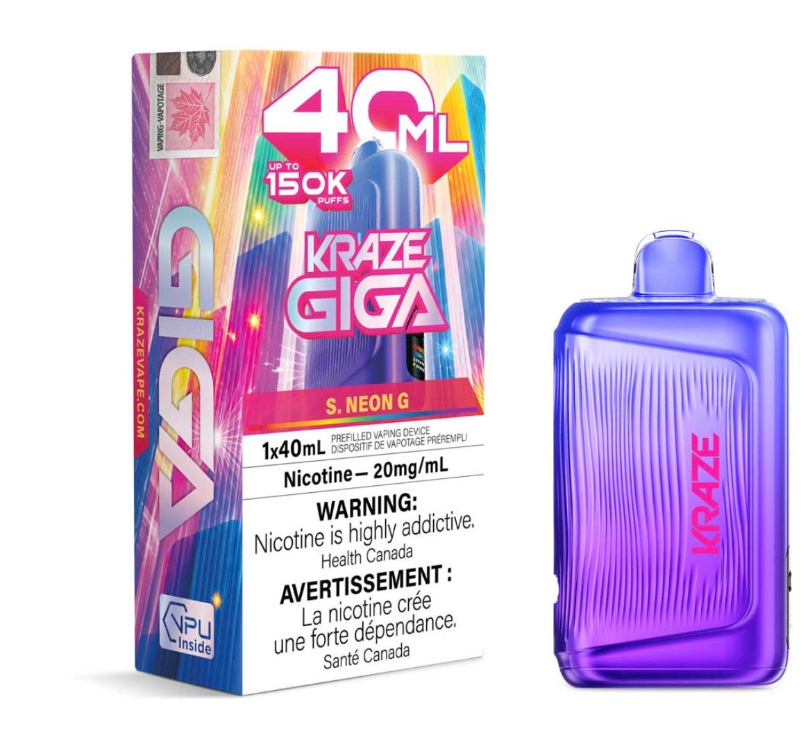 Kraze Giga 40ml 150k puff disposable S Neon G (Provincial)