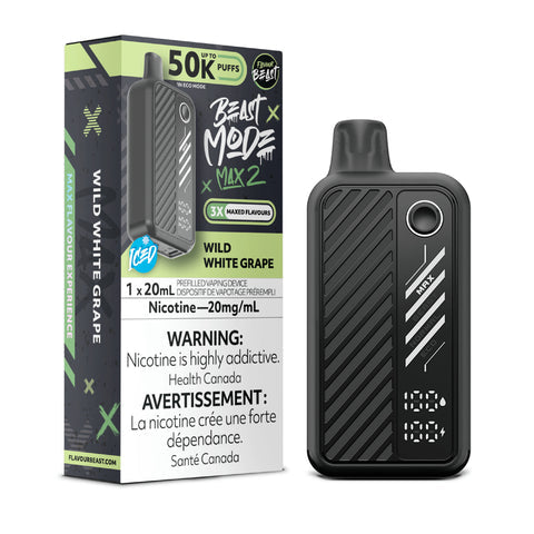 Flavour Beast Mode Max2 50k Wild White Grape Iced 20mg disposable (Provincial)