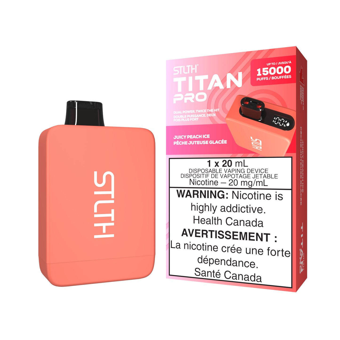 STLTH Titan Pro 15K Juicy Peach Ice Disposable  (Provincial)