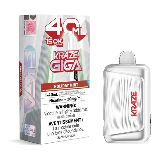 Kraze Giga 40ml 150k puff disposable Holiday Mint (Provincial)