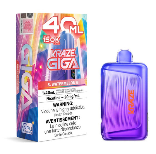 Kraze Giga 40ml 150k puff disposable S Watermelon G (Provincial)