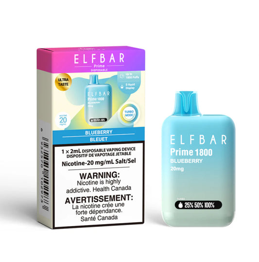 ELF BAR Prime 1800 Blueberry 20mg/ml disposable (Provincial)