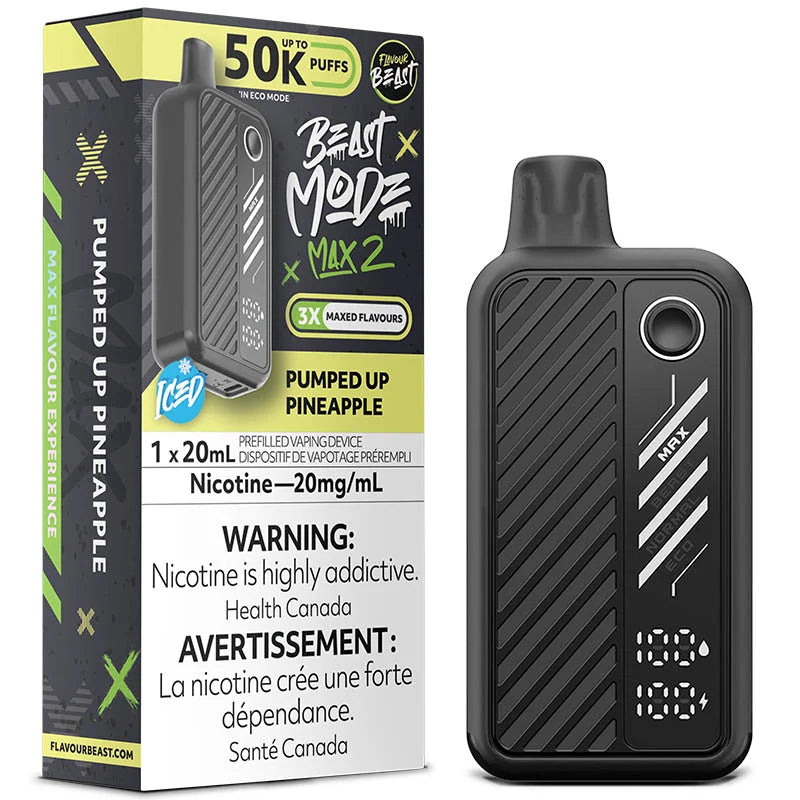 Flavour Beast Mode Max2 50k Pumped Up Pineapple Iced 20mg disposable (Provincial)