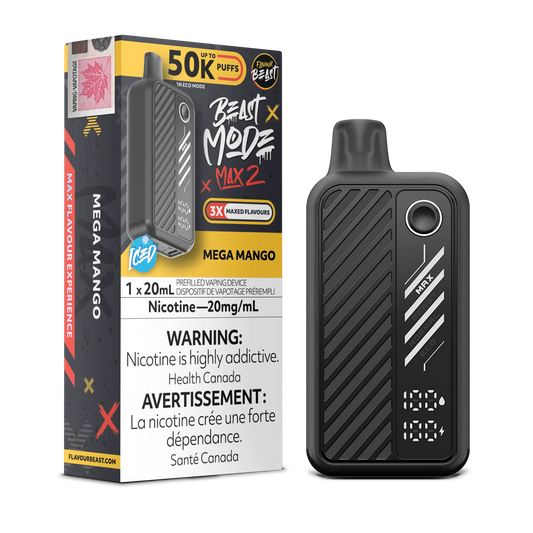 Flavour Beast Mode Max2 50k Mega Mango Iced 20mg disposable (Provincial)